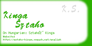 kinga sztaho business card